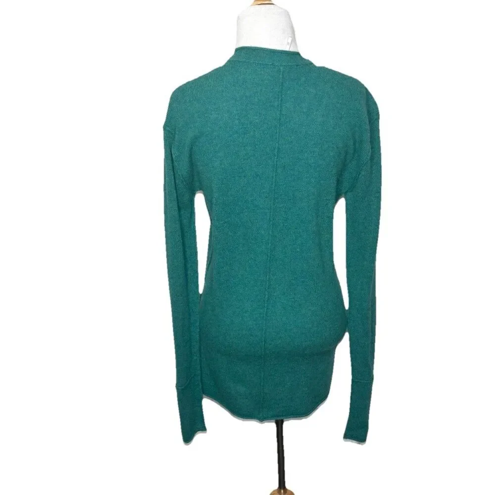 Free People School Boy Cardi Teal Green Sweater Cashmere Size XS Womens EUC